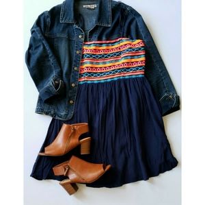 Umgee Embroidered top camisole dress Large